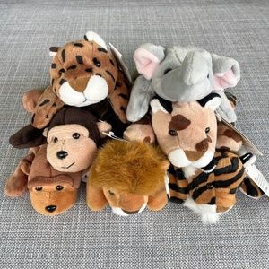 7 Animal Kingdom Disney Mini Bean Bag Plush (Lion/Elephant/Tiger/Gorilla/Jaguar)